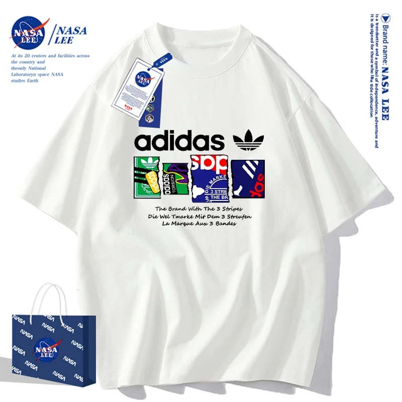 NASA เสื้อยืด 2025 ผ้าฝ้ายแท้ โลโก้เท่ ใส่สบาย ไม่ร้อน เหมาะกับทุกสไตล์