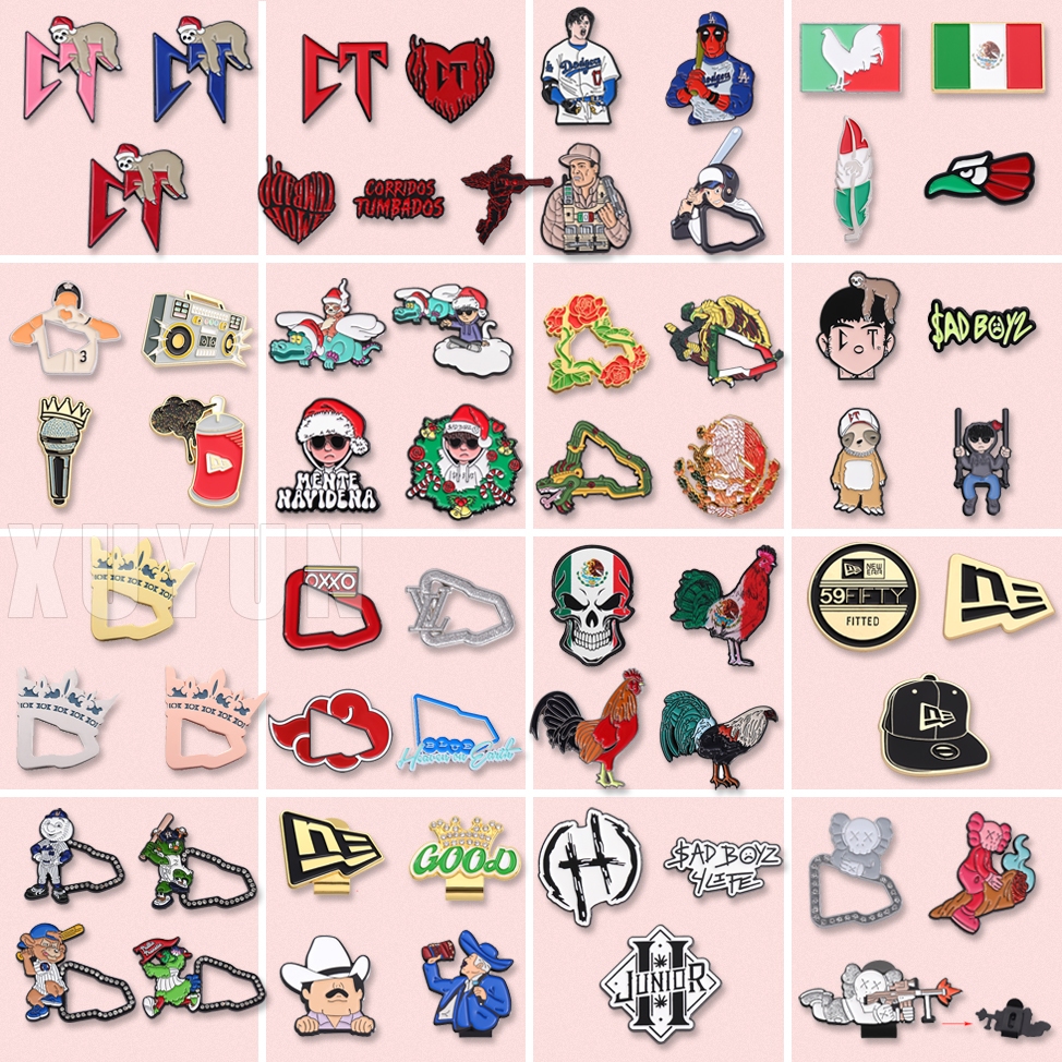 2-7 ชิ้น/เซ็ตหมวกคลิปแฟชั่นเบสบอลหมวก Pin Hip Hop สไตล์ป้ายโลหะเครื่องประดับอุปกรณ์เสริมของขวัญ