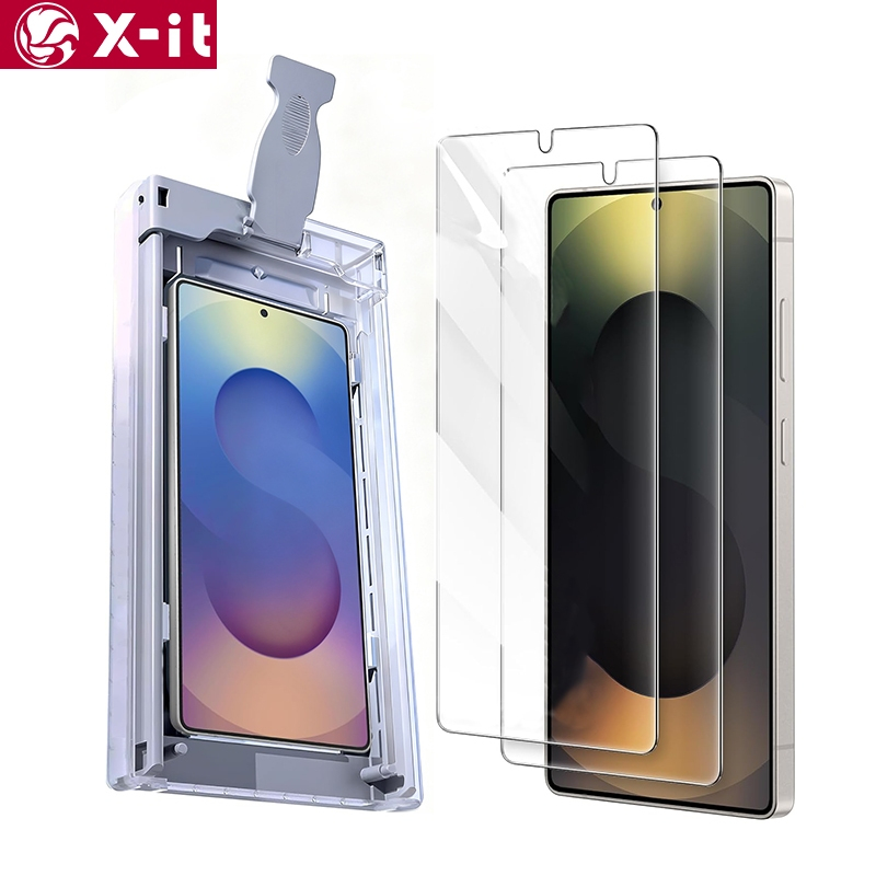 X-IT ป้องกันหน้าจอสําหรับ Samsung Galaxy S25 S24 S23 S22 Ultra 5G, PET ฟิล์มลายนิ้วมือ ID รองรับ [การจัดตําแหน่งอัตโนมัติ Carbin] [กําจัดฝุ่น] [ติดตั้งง่าย]