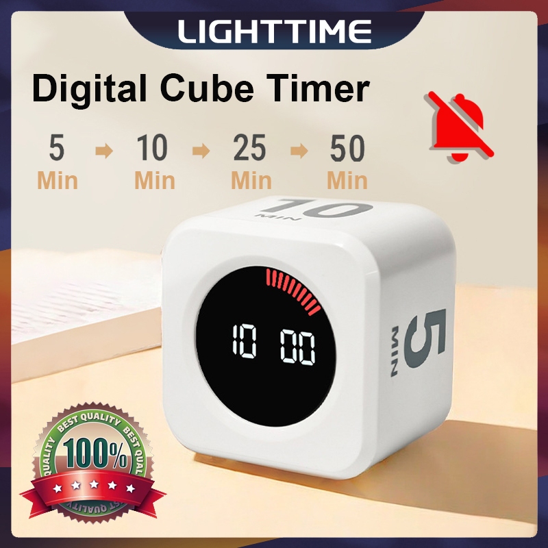 Digital Cube Timer ปรับเสียงและ Mute Rotation Kitchel Timer Productivity Cube Timer Gravity Sensor จ