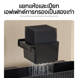 ตู้ปลาไซส์ใหญ่ ออกแบบเป็นชิ้นเดียว มาพร้อมช่องกรองซ่อนในตัว มีปั๊มน้ำและไฟสามสีในตัว