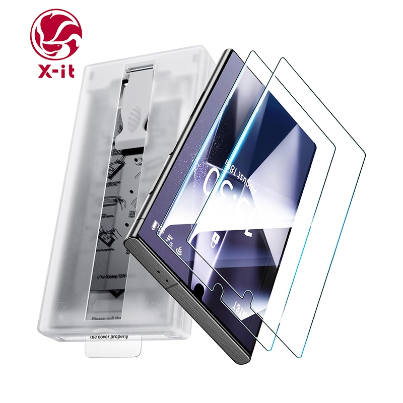 X-IT ตัวป้องกันหน้าจอ 2 แพ็คสําหรับ Samsung Galaxy S25 / S24 / S23 / S22 Ultra HD [การจัดตําแหน่งอัตโนมัติและกําจัดฝุ่น] รักษาตัวเอง, [ ID ลายนิ้วมือ] ครอบคลุมเต็มรูปแบบ [ไม่ใช่กระจก]