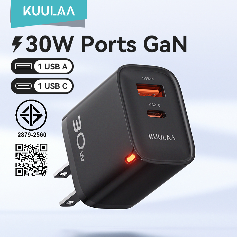 KUULAA Quick Charge 3.0 QC 30W USB Charger หมายเหตุ PD3.0 Fast Charging USB Wall ชาร์จโทรศัพท์สําหรับ iphone 6-17 Android