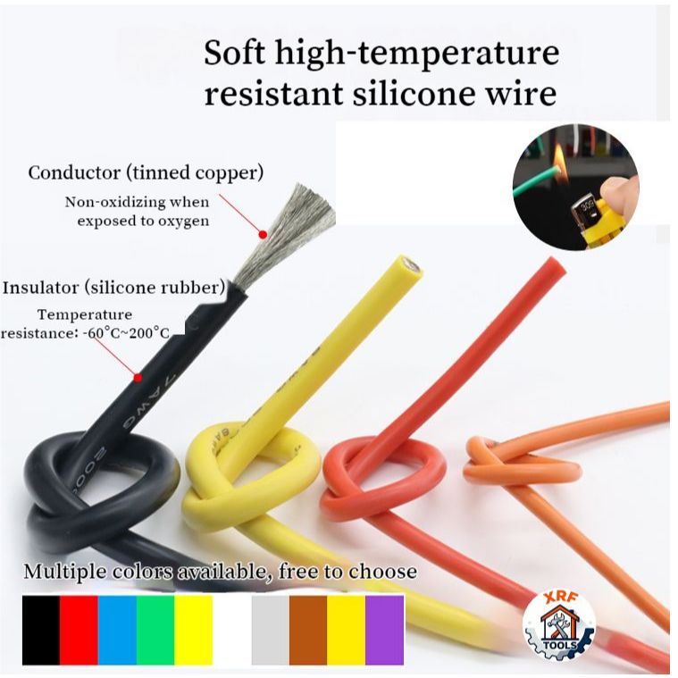 ลวดซิลิโคนอ่อนนุ่มพิเศษ AWG 13AWG 12AWG 10AWG สายซิลิโคนเป็นมิตรกับสิ่งแวดล้อมลวดอ่อนทนอุณหภูมิสูง 0