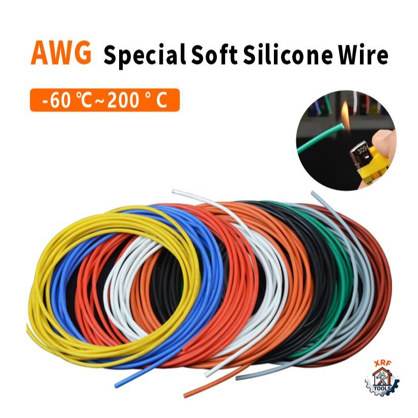 ซิลิโคนลวดซิลิโคนทนความร้อน 13AWG 12AWG 10AWG พิเศษนุ่มการบินรุ่น Drone แบตเตอรี่ลิเธียมการเชื่อมต่อ
