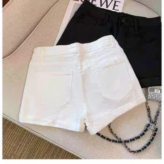 🖤 ส่งไวจากไทย 🤍 กางเกงยีนส์ขาสั้นเอวสูง เรียบๆ สไตล์เกาหลี ผู้หญิง ใส่สบาย แฟชั่นยอดนิยม