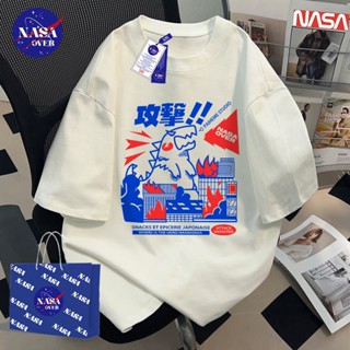 【พร้อมส่ง】🔥NASA ฤดูร้อน oversize สไตล์ญี่ปุ่น สไตล์การ์ตูนญี…