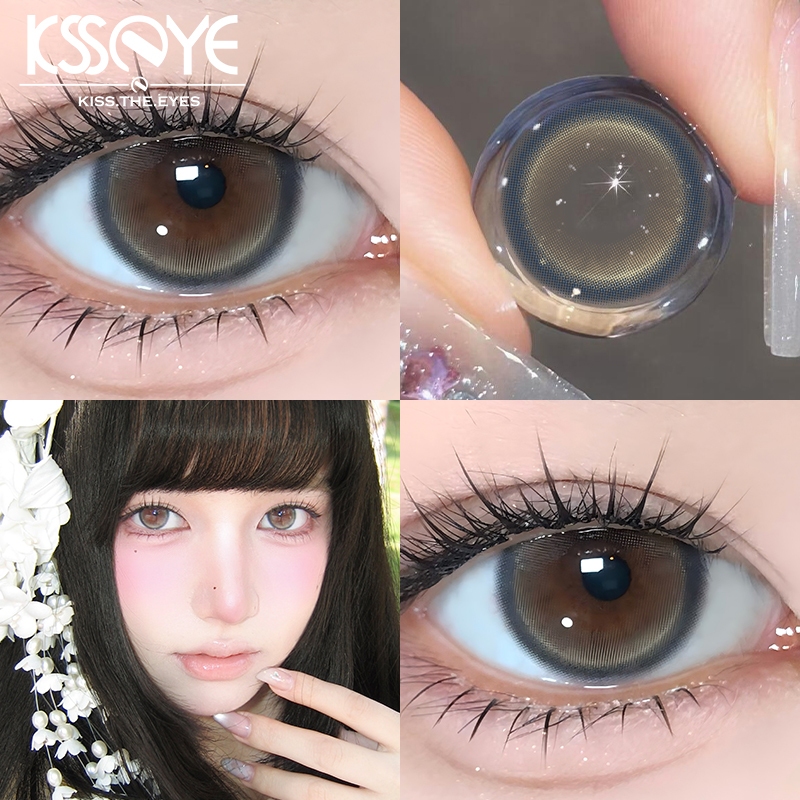 KSSEYE คอนเทคเลนส์ตา 6 เดือน (0-8.00) ครีมหมอกน้ำ 14.2 มม