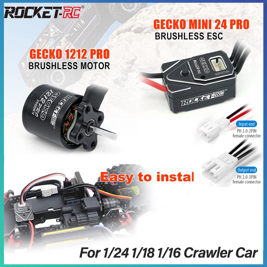 ROCKET-RC 1212 3500KV มอเตอร์ Mini24Pro 25A ESC กันน้ํา Sensorless Brushless Combo สําหรับ 1/16 1/18 1/24 RC Crawler ปีนเขารถ