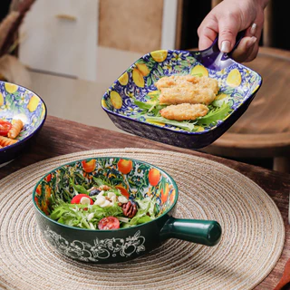 HongDian ceramic porcelain plate จานเซรามิกลายผลไม้ จานอาหาร เซตชามและจาน สีสันสดใสไม่ซีดจาง วัสดุปลอดภัยระดับอาหาร ใช้กับไมโครเวฟ เตาอบ และเครื่องล้างได้ ทำความสะอาดง่าย ใช้งานได้จริงและสวยงาม คุ้มค่าราคาดี เหมาะสำหรับใช้ในบ้านหรือจัดในร้านอาหาร