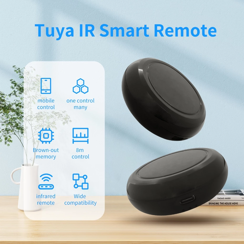 Tuya WiFi IR รีโมทคอนโทรลสมาร์ทระยะไกล Universal อินฟราเรด Controller สําหรับเครื่องปรับอากาศทํางานร่วมกับ Alexa Google Home