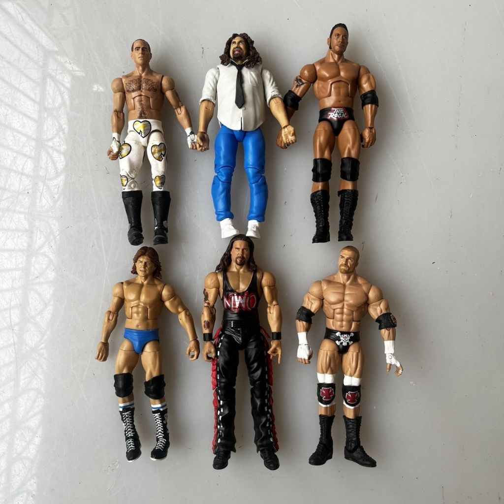 WWE AEW Mattel Elite TRIPLE H KEVIN NASH Shawn Michaels THE ROCK Mankind Bob Orton Wrestling Action 