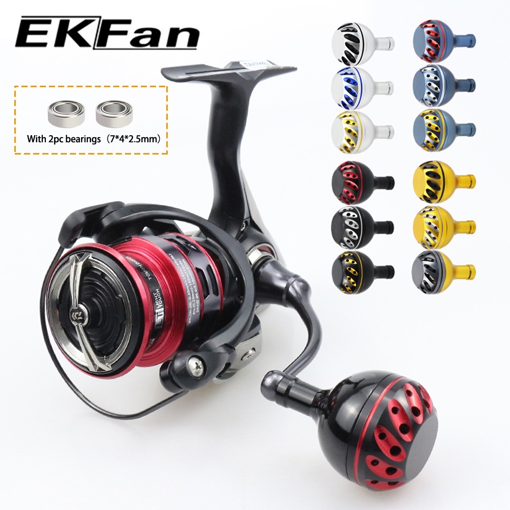 EKfan 800-6000 เหมาะสำหรับ daiwa Shimano abu series อลูมิเนียมอัลลอยด์ตกปลา Handle Knob ไม่มีแบริ่ง 