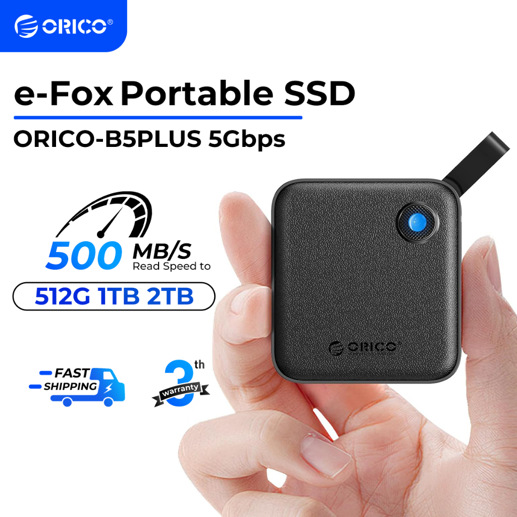 ORICO Portable SSD 512GB 1TB  อ่านสูงสุด 460MB/s เขียนสูงสุด 450MB/s for iPhone 17 Pro Max (B5PLUS)