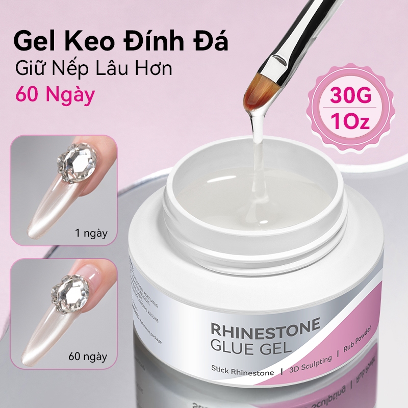 BORN PRETTY 5g 30g เล็บ Rhinestones กาวเจลเล็บเครื่องประดับเครื่องมือ Sticky GEL เล็บ Rhinestone เครื่องประดับเล็บ