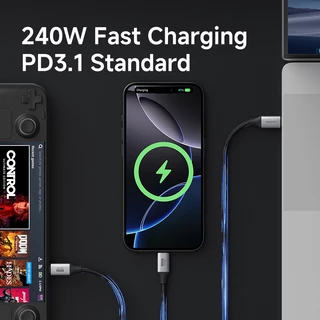 Hagibis USB4 ยืดหยุ่นสาย PD240W USB C ถึง USB C สาย 8K60Hz 80Gbps Data Transfer Thunderbolt 4/3 สายวิดีโอสําหรับ iPhone 17 Pro iPad