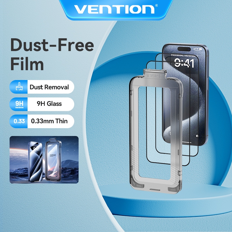 Vention Tempered Glass Film Dust Removal Screen Protector for iPhone & iPhone 17 Pro max & iPhone 17