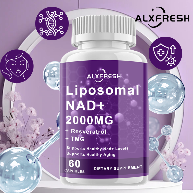 NAD+ แคปซูล 2000 มก. พร้อม Resveratrol สําหรับสารต้านอนุมูลอิสระ สุขภาพสมอง Mental Clarity & Cellular Aging