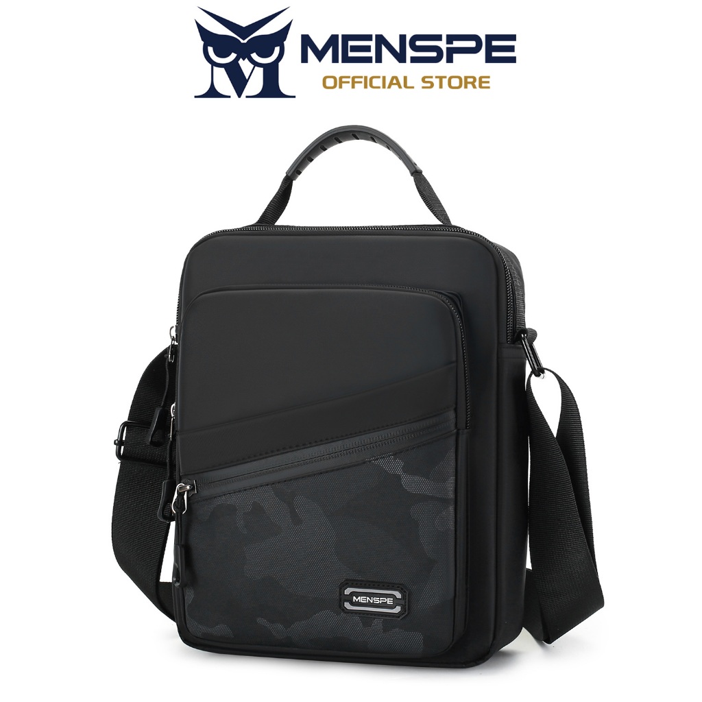 MENSPE กระเป๋าแฟชั่นผู้ชายกระเป๋าสะพายไหล่ผ้า Oxford Cross Body Bag กระเป๋าถือลําลองหลายกระเป๋า Street Bag