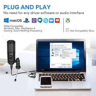 Maono ไมโครโฟนคอนเดนเซอร์ AU-PM461 Gen2 USB พร้อมไมโครโฟน สําหรับ PC แล็ปท็อป บันทึกเสียง พอดคาสต์ YouTube