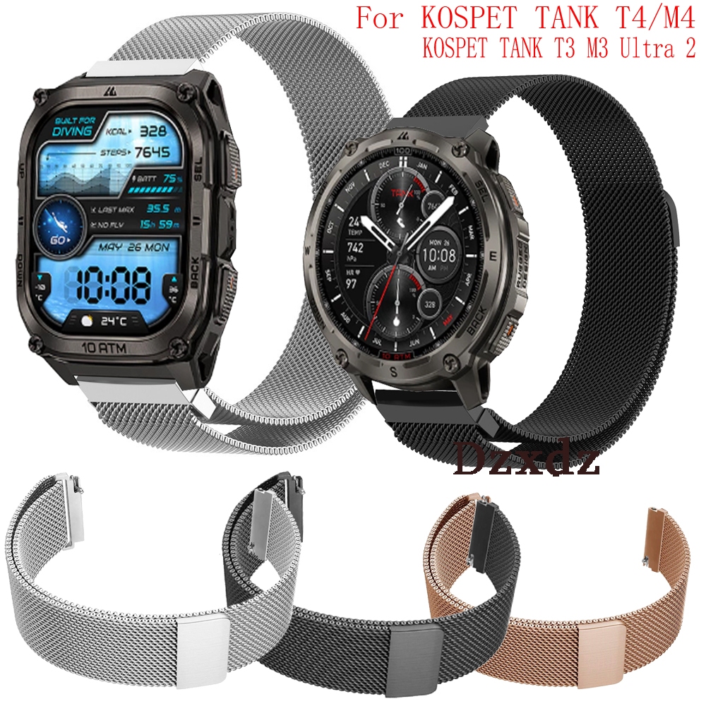 ฟิล์ม สาย KOSPET TANK T4 M4 Strap สายสแตนเลสสําหรับ KOSPET TANK T3 M3 Ultra 2 สมาร์ทนาฬิกาเปลี่ยนสร้