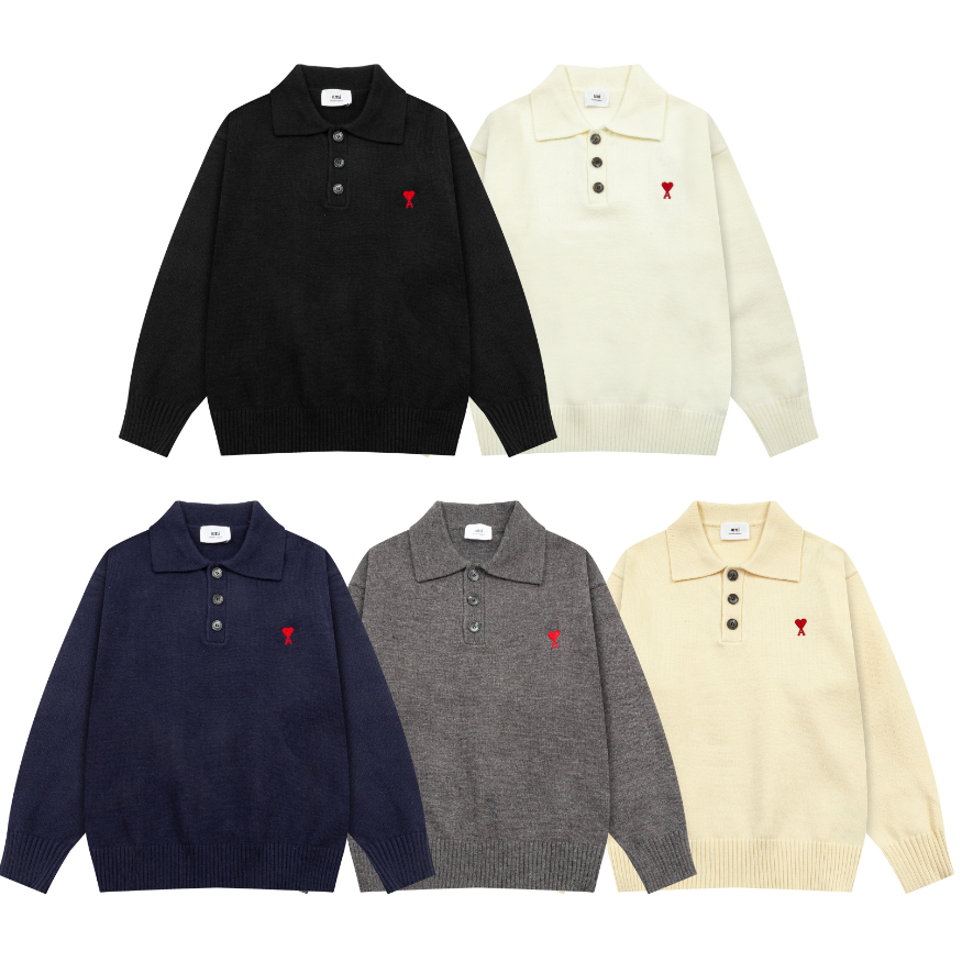 เสื้อสเวตเตอร์ฮู้ดแบบคอปกโปโล LOVE WOOL AMI DE COEUR จาก Ami Paris
