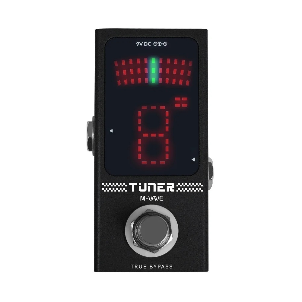 M-vave Tuner Pedal Mini Size Effect Pedal Chromatic Guitar Tuner จอแสดงผล LED