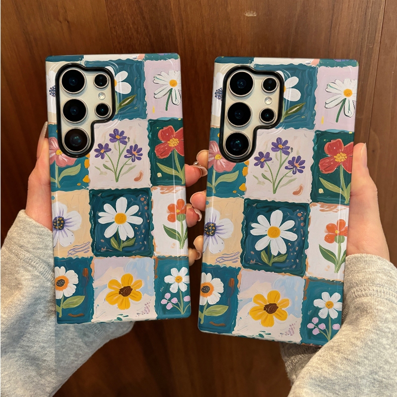เคสป้องกันสองในหนึ่งเดียวลายดอกไม้สวยงามเหมาะสําหรับ Samsung su22u s23 plus s23FE s24 s25 plus A55 A56 A36 เคสโทรศัพท์มือถือสองในหนึ่งเดียว