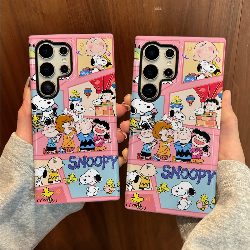Snoopy boy pattern เคสป้องกันสองในหนึ่งเดียวเหมาะสําหรับ Samsung su22u s23 Plus s23FE s24 s25 Plus A