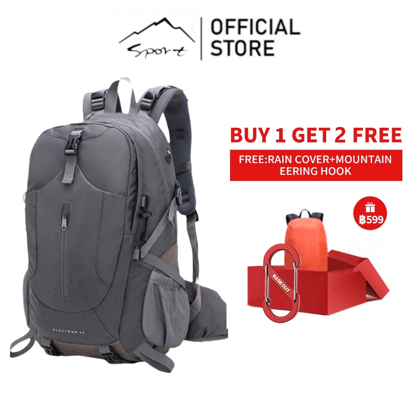 SPORT 40Lกระเป๋าเดินป่าความจุขนาดใหญ่เพื่อการพักผ่อน [ฝากระโปรงกันฝน]