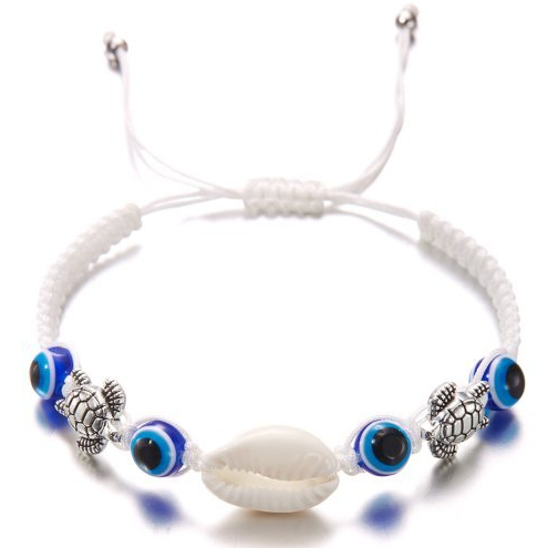 สร้อยข้อมือ เชือกถัก จี้รูปตาชั่วร้าย ประดับเพชรเทียม สีแดง สีชมพู สีดํา สามารถปรับได้ เหมาะกับของขวัญ สไตล์วินเทจ สําหรับผู้ชาย และผู้หญิง