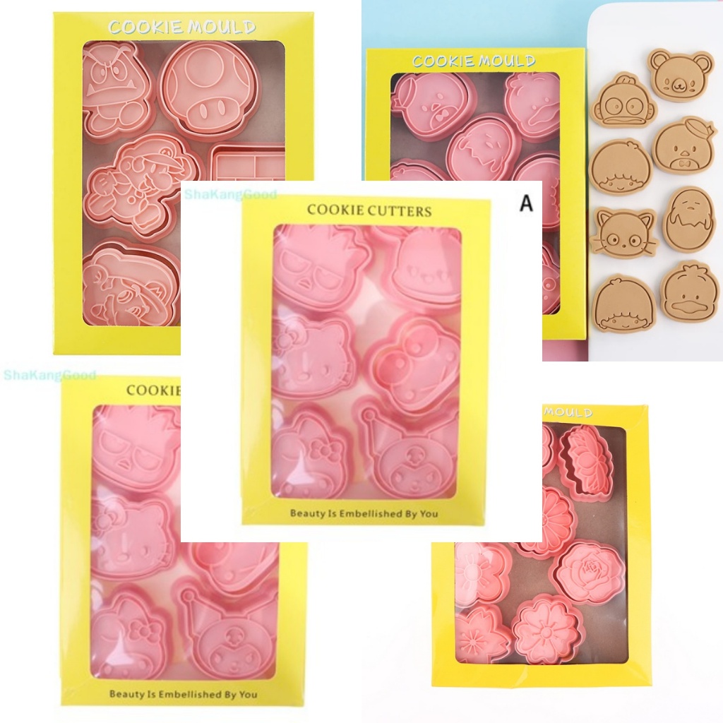 Skth ชุดแม่พิมพ์ตัดคุกกี้ บิสกิต ลายการ์ตูน 3D 8 ชิ้น SKK