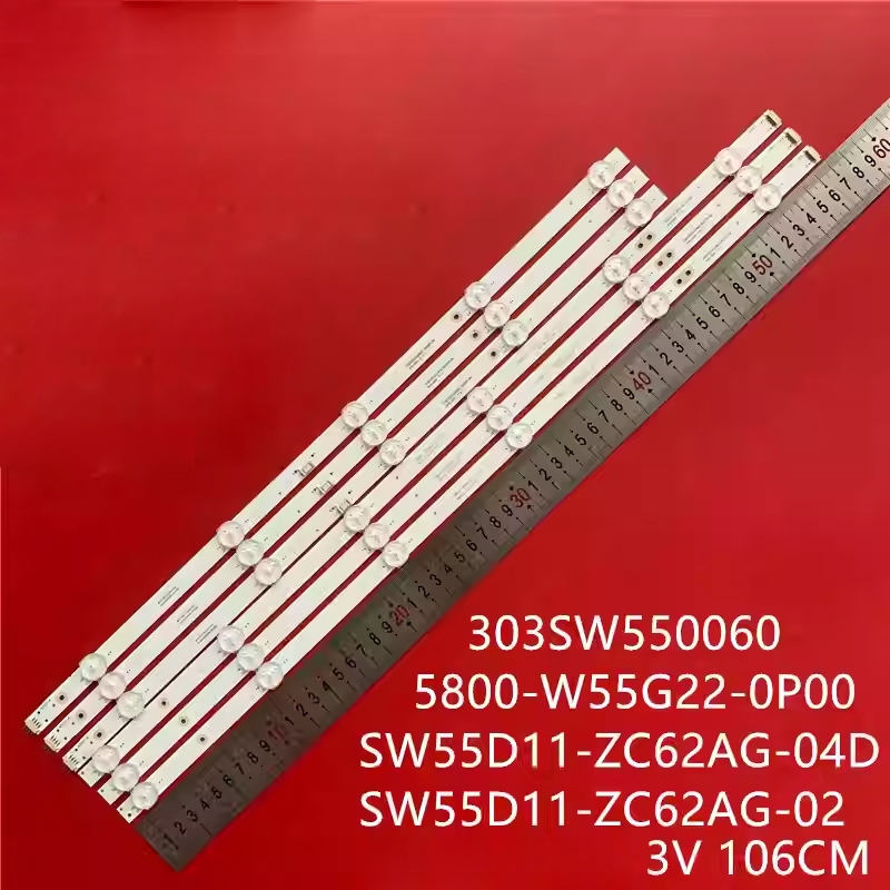 6 ชิ้น = 3 ชุด LED backlight Strip สําหรับ Skyworth 55A3 55G22 LED Strip 5800-55G22-0P00 SW55D11-ZC6