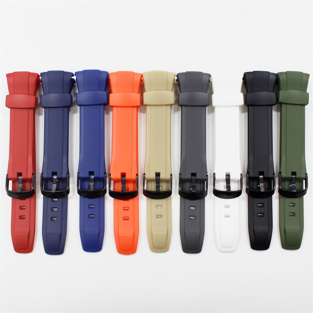 สายนาฬิกาสําหรับ WVA-M640 M650 / WVQ-M410 ยางนุ่มสายนาฬิกาสร้อยข้อมือ TPU นาฬิกาอุปกรณ์เสริมมาพร้อมก