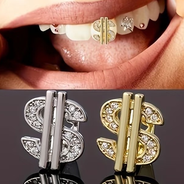 【ส่งไว】Grillz ฟันประดับเพชรเดี่ยว วัสดุคุณภาพสูง เพชรตกแต่งฟัน ปลอดภัยต่อช่องปาก