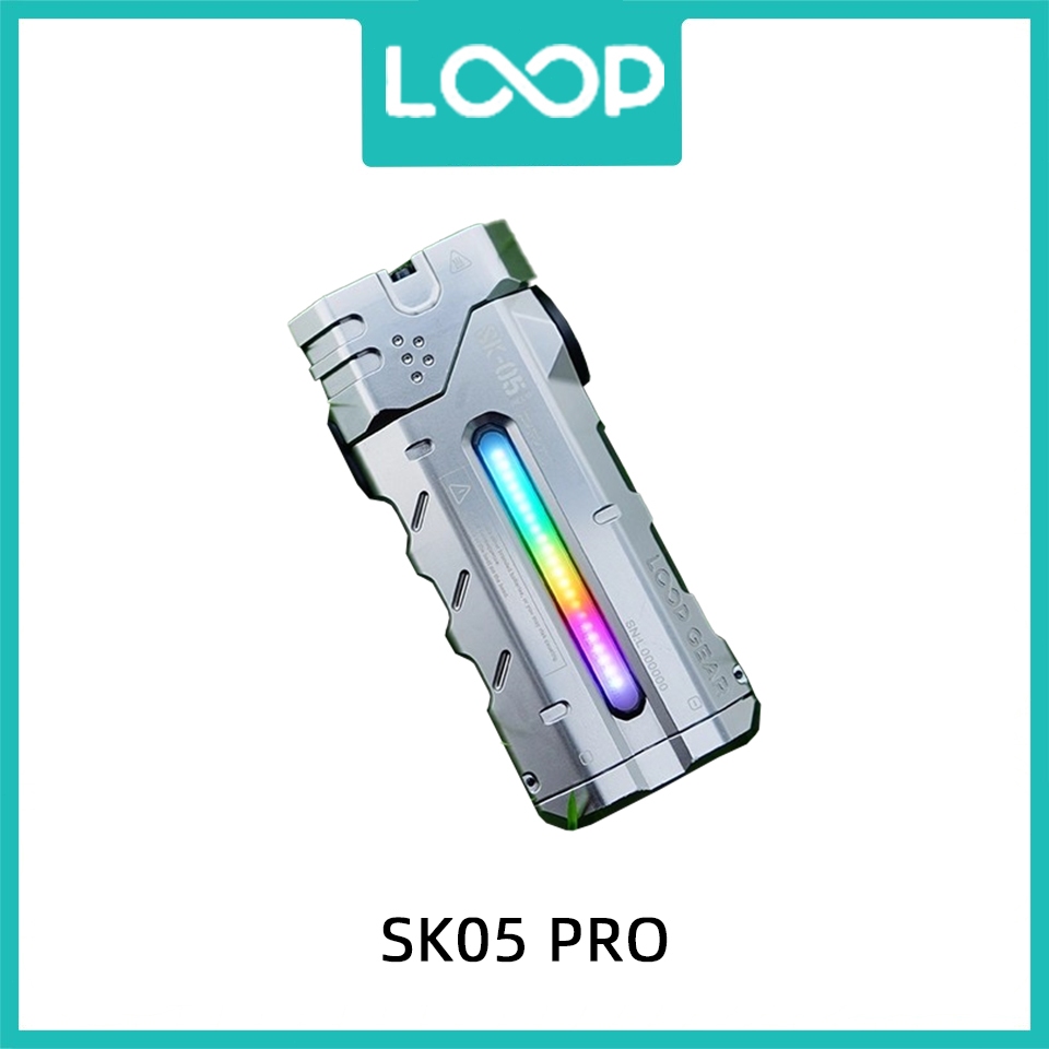 LOOP SK05 PRO ไฟฉายมัลติฟังก์ชั่นกลางแจ้งพร้อมไฟระยะไกลอันทรงพลัง ชาร์จใหม่ได้ และอายุการใช้งานแบตเต
