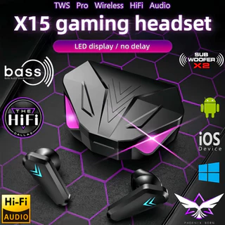X15 Gaming King Gaming Gaming No Delay ชุดหูฟังบลูทูธไร้สาย Action Control ชุดหูฟังกันน้ําเหมาะสําหรับสมาร์ทโฟนทุกรุ่น