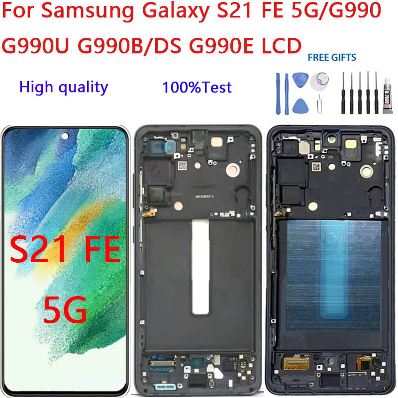 สําหรับ Samsung Galaxy S21 FE 5G G990 G990U G990B/DS G990E จอแสดงผล LCD Touch Screen Digitizer Assem