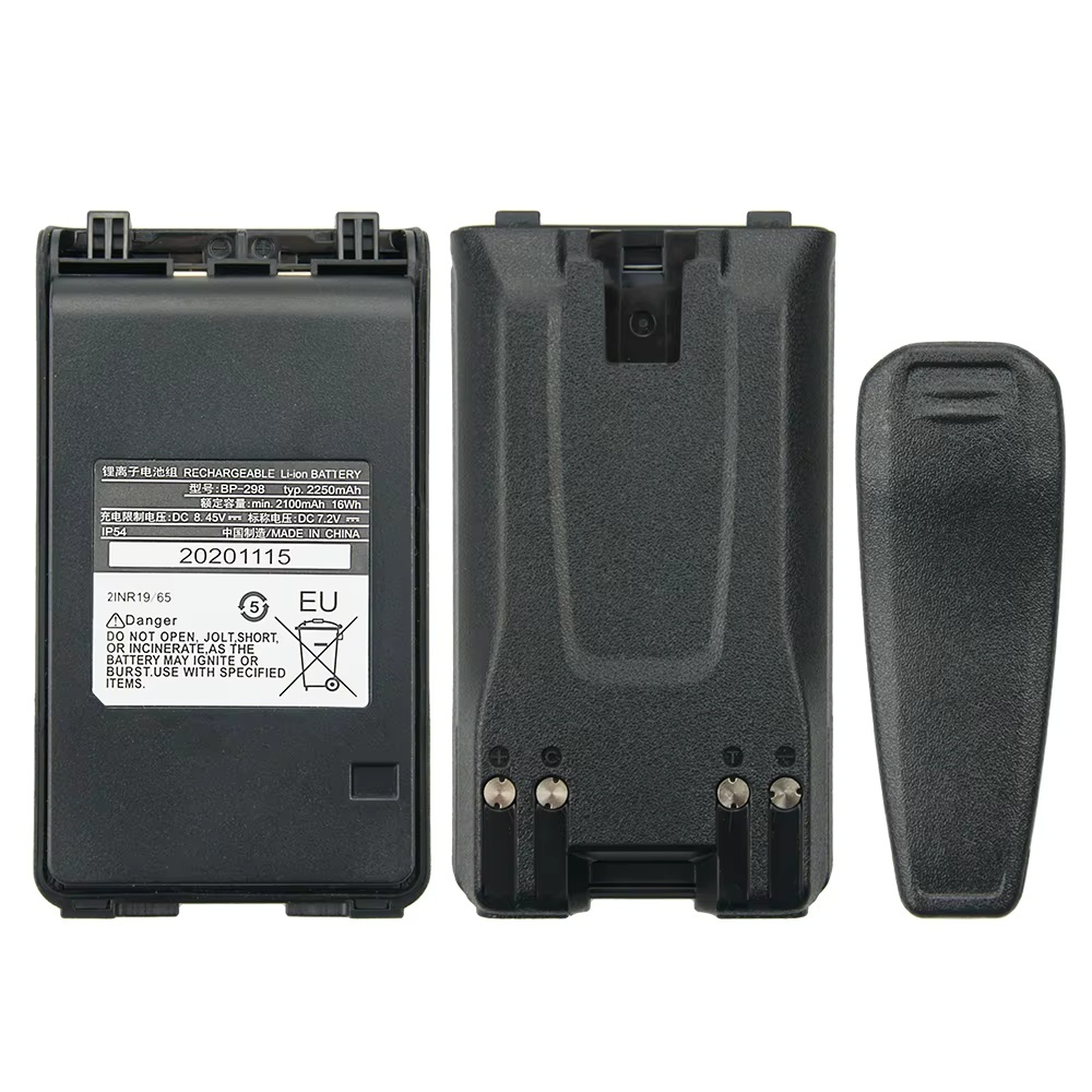 BP298 Li-ion Battery Pack 2250mAh พร้อมคลิปเข็มขัดสําหรับ Icom IC-V86 V86 ICF3003 IC4003 HAM วิทยุแห