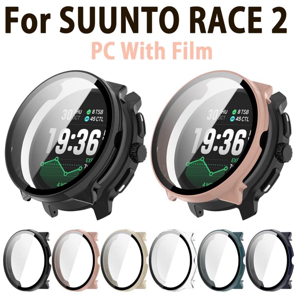 ฟิล์มกระจกนิรภัยกรณีฝาครอบ PC สําหรับ SUUNTO RACE 2 กรอบป้องกันกันชน Hard เคสกันกระแทก