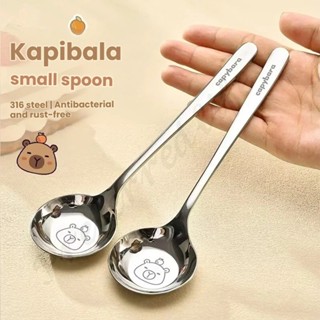 ช้อนสแตนเลส คาปิบาระ - ช้อนซุปด้ามยาวน่ารักสําหรับเด็ก | เคร…