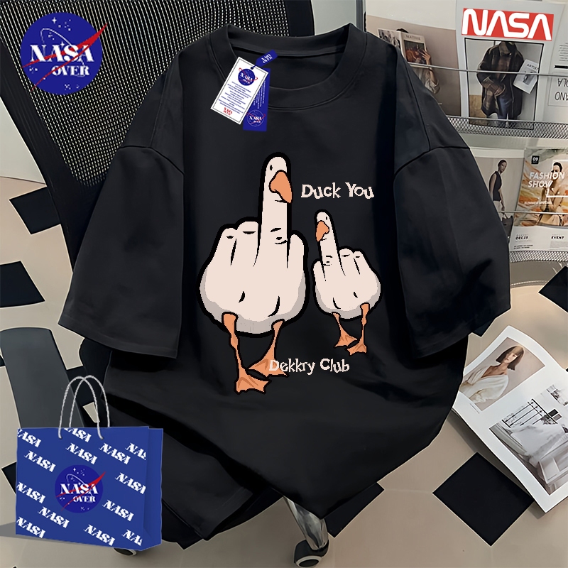 【พร้อมส่ง】🔥NASA ฤดูร้อน oversize แขนสั้น เสื้อยืด ลายกวนๆ ลายมือเท่ๆ 🖕ยูนิเซ็กส์ แนวการ์ตูนขี้เล่นYG255