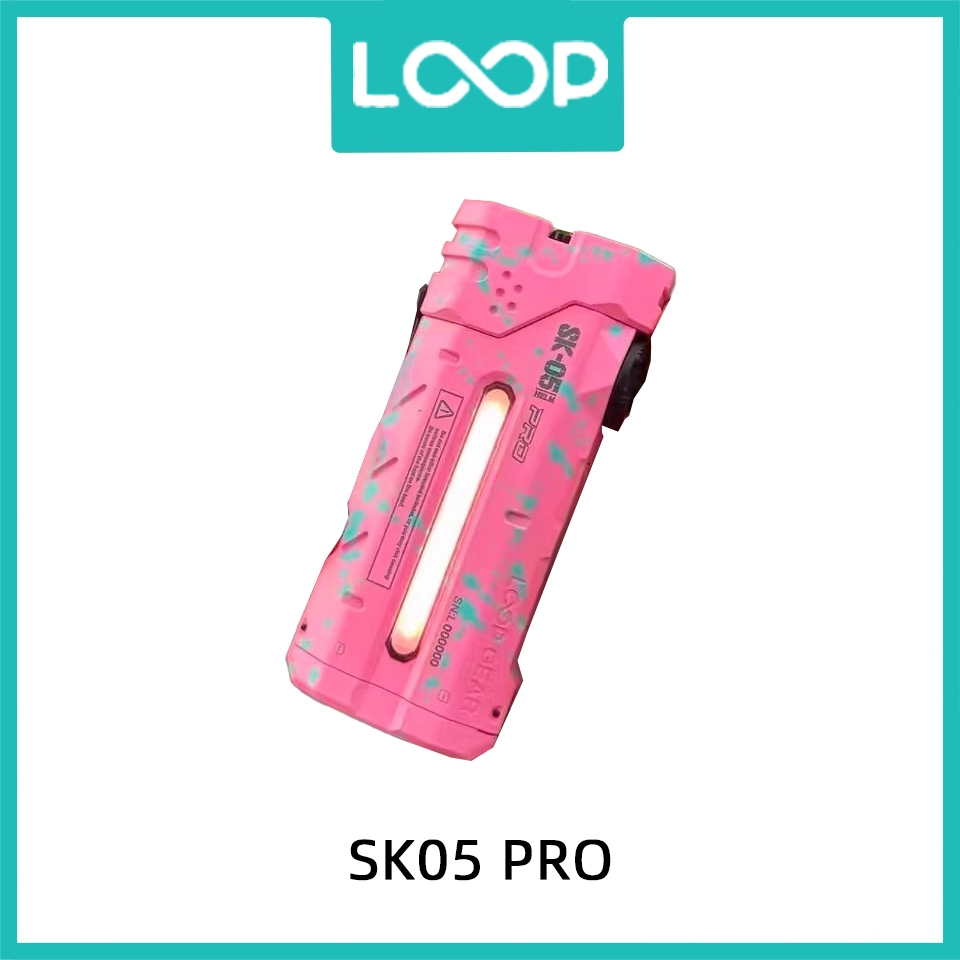 ไฟฉาย MULTIFUNCTIONAL LOOP SK05 PRO สำหรับกลางแจ้ง แสงสว่างสูง และอายุการใช้งานแบตเตอรี่ยาวนาน สีชมพ