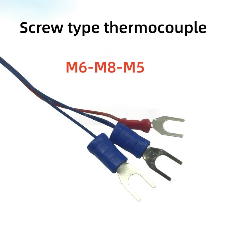 M5 M6 M8 PT100/K/J/E ประเภทสกรูประเภทเทอร์โมคัปเปิลทนความร้อน M5 M6 M8 ด้าย PT100 เซ็นเซอร์อุณหภูมิ