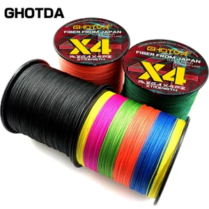 GHOTDA สายตกปลาระยะทาง 100 เมตร ทำจาก PE มีทั้งหมด 4 เส้น ทนทาน และมีให้เลือกหลายสี