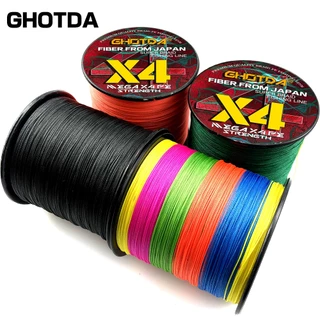 GHOTDA สายตกปลาระยะทาง 100 เมตร ทำจาก PE มีทั้งหมด 4 เส้น ทนทาน และมีให้เลือกหลายสี