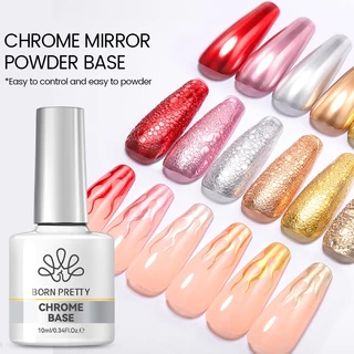 BORN PRETTY Mirror Powder Top Coat Functional เล็บเจล Polish Base Top Coat เล็บเจล Soak Off Nail Art 10ml