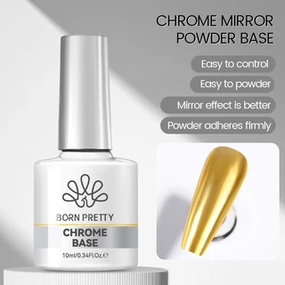 BORN PRETTY Mirror Powder Top Coat Functional เล็บเจล Polish Base Top Coat เล็บเจล Soak Off Nail Art 10ml