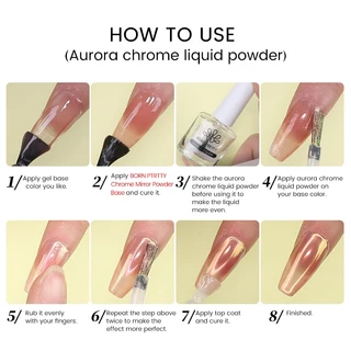 BORN PRETTY Mirror Powder Top Coat Functional เล็บเจล Polish Base Top Coat เล็บเจล Soak Off Nail Art 10ml