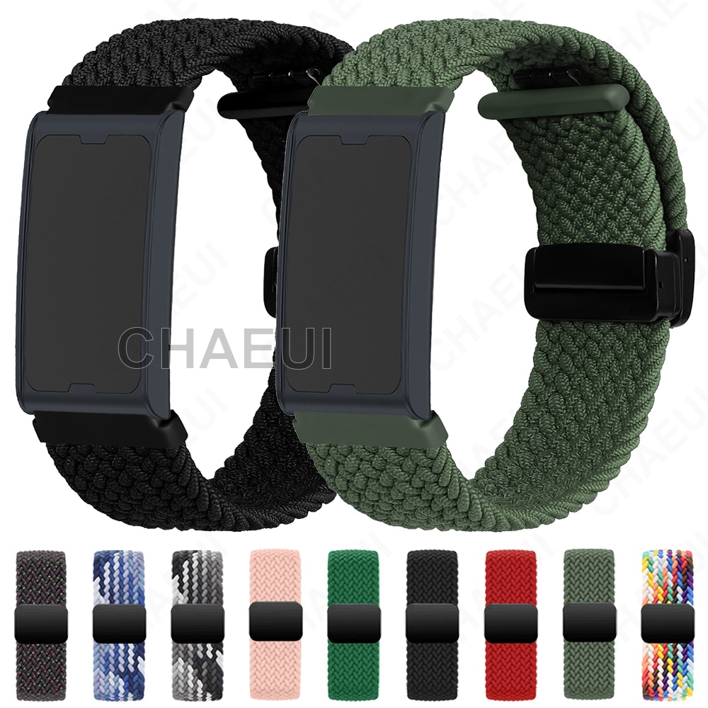 สายรัดไนลอนทอหัวเข็มขัดแม่เหล็กอุปกรณ์เสริมสําหรับ Amazfit Helio Strap